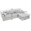 Canapé-lit en coin avec méridienne à compression Corduroy, canapé modulaire en forme de L avec éponge à haute densité, canapé convertible sans assemblage requis pour le salon, appartement, chambre d'amis (gris clair)-86501708