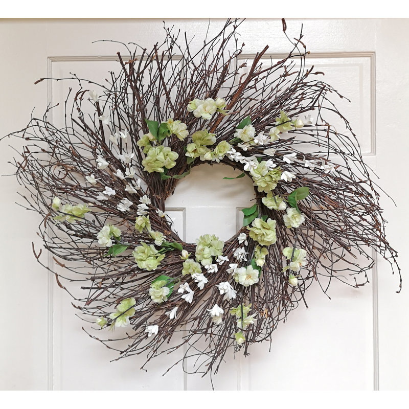 Couronne en soie 25 po Blossom, Vert