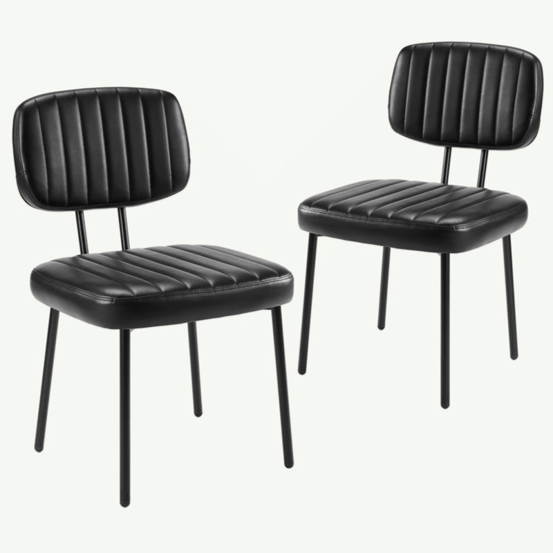 Chaise d'appoint avec pieds en métal, ensemble de 2 chaises rembourrées