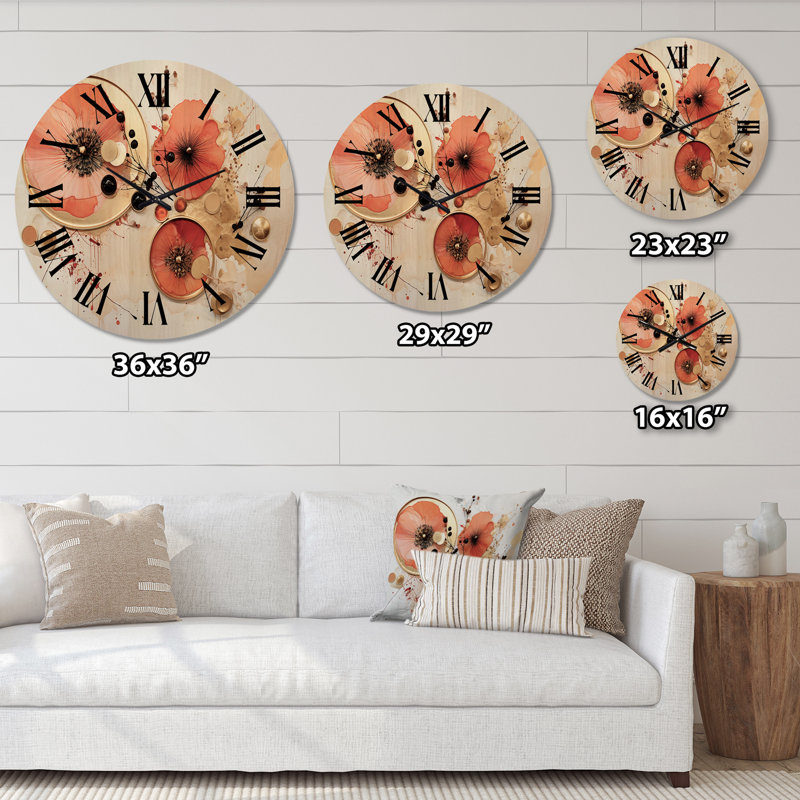 Horloge murale Poppie Bliss, Très grand