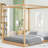 Queen Size Canopy Platform Bed With Support Legs