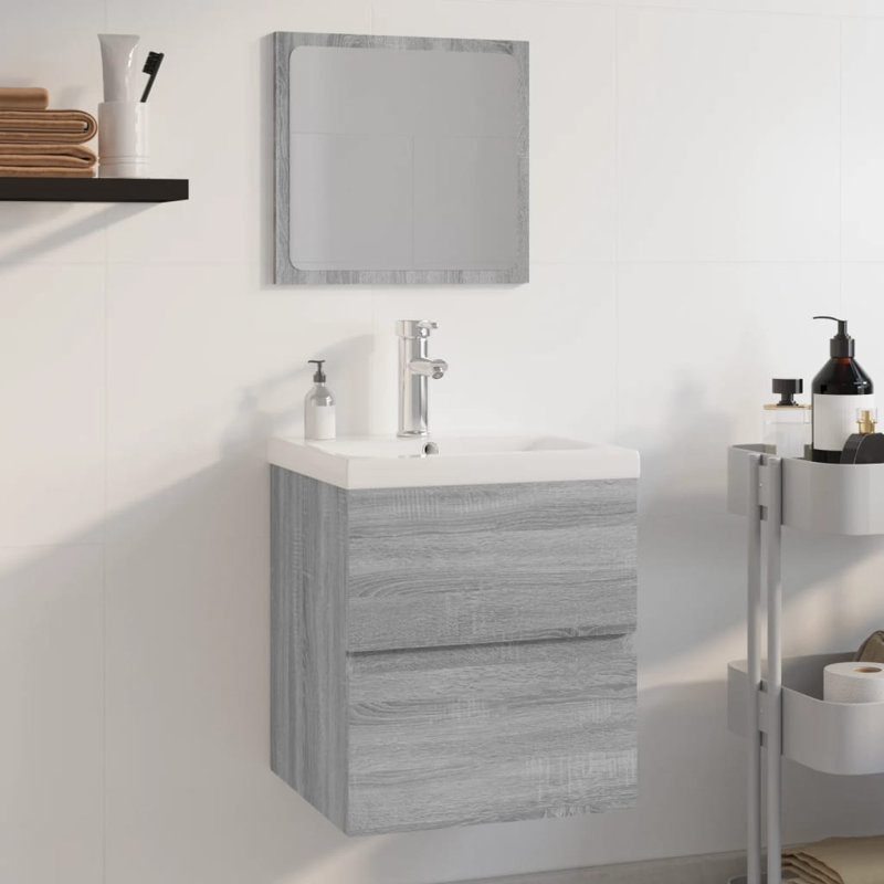 Ranlo Bathroom Storage Furniture Set, Grey Sonoma