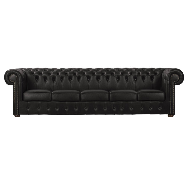 Tamberg Genuine Leather Sofa, Black, 5