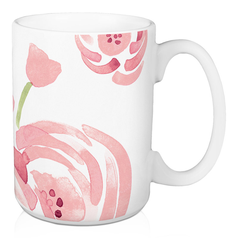 Grande tasse à café floral aquarelle Darcia
