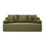 Canapé désossé avec 2 coussins, tissu en velours côtelé 3 places avec porte-gobelet et poche latérale pour une installation facile et des sièges confortables (vert, 3 places)-258330072