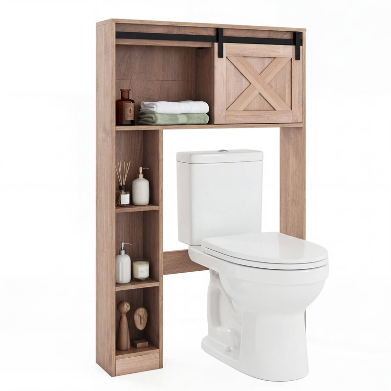 Hollice Freestanding Over The Toilet Storage, Rustic Brown