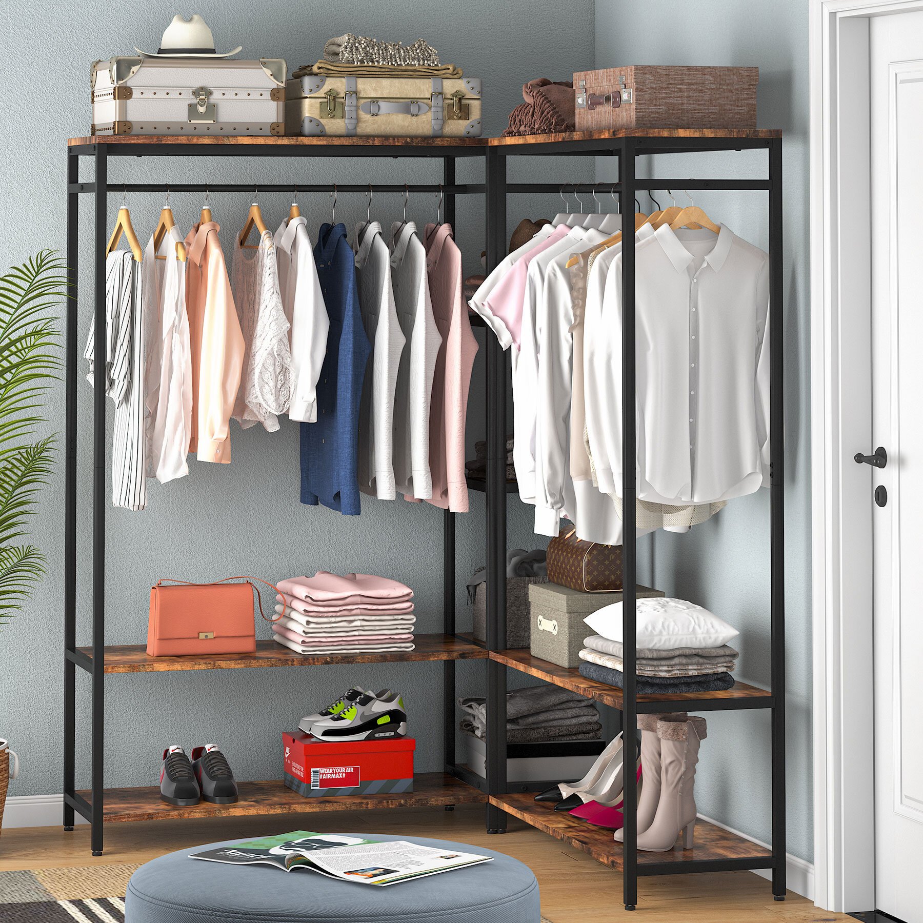 Tribesigns Clothes Rack Closet Organizer: 76.8 Inches Tall Coat