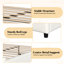 Structure de lit pleine grandeur en similicuir rembourré, avec tête et pied de lit en forme de papillon, structure de lit plateforme avec décorations en métal doré, aucun sommier nécessaire, beige-1498817345-1498817358