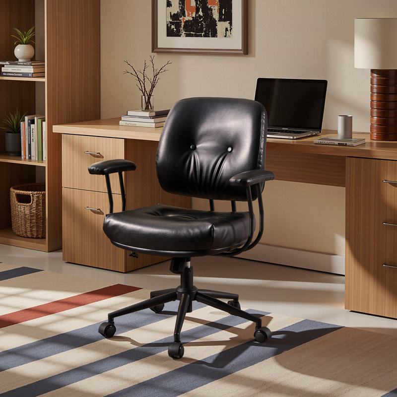 Albaugh Ergonomic Office Chair Swivel Task Chair with Adjustable Gas Lift, Black