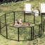 Enclos d'exercice extérieur pour chien avec parc en métal de 31,7 po de hauteur, porte, fer rouille, verrouillage automatique par gravité, formes polyvalentes, protection de plancher pour animaux de compagnie robuste et verrouillage-2138921276-2138921273