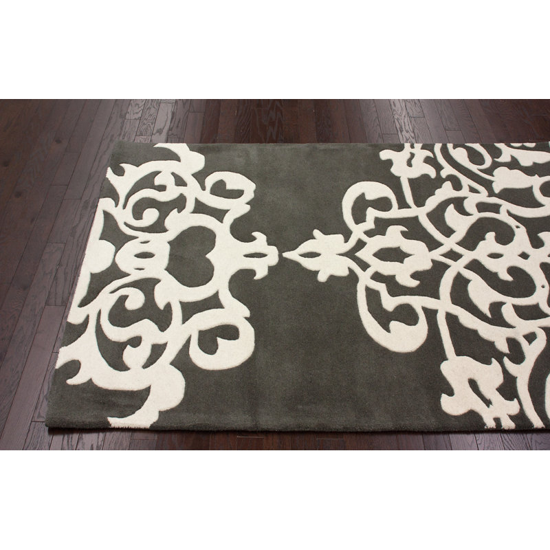 Tapis étain / blanc Chattahoochee, Rectangle 6' x 9'