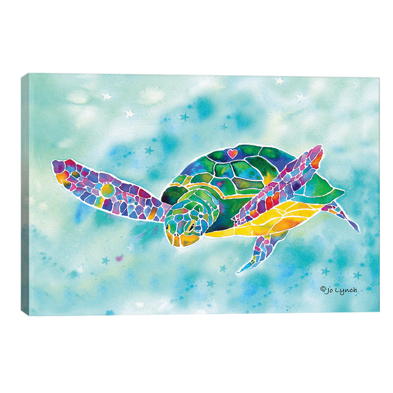 Sea Turtle Green Coastal - Wrapped Canvas Print, 66.04 cm H x 45.72 cm W x 3.175 cm D