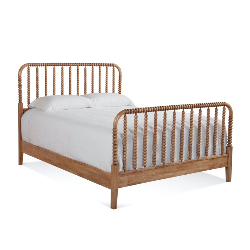 Louisa Solid Wood Spindle Bed, Queen, Flax