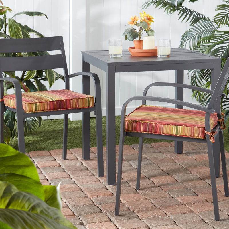 Outdoor Dining Chair Seat Pad, Kinnabari Stripe