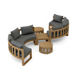 Circular Modular Outdoor 7 - Piece Teak Conversation Set