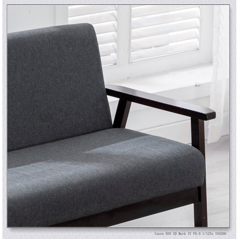 Causeuse Bahamas gris foncé de 45 po, parfaite pour les espaces compacts et les sièges modernes et confortables., Noir