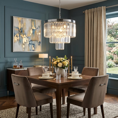 Hallum 19.7" W 7-Light Dimmable Tiered Chandelier