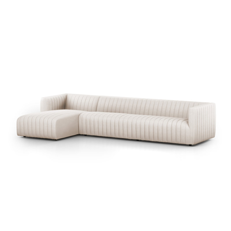 Augustine Chaise Sectional, Dover Crescent Velvet, 26" H X 105" W X 64" D, Right Hand Facing