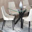 Chaise de salle de bain Bainbridge Mid-Century en tissu et métal, ensemble de 4 - beige et noir
