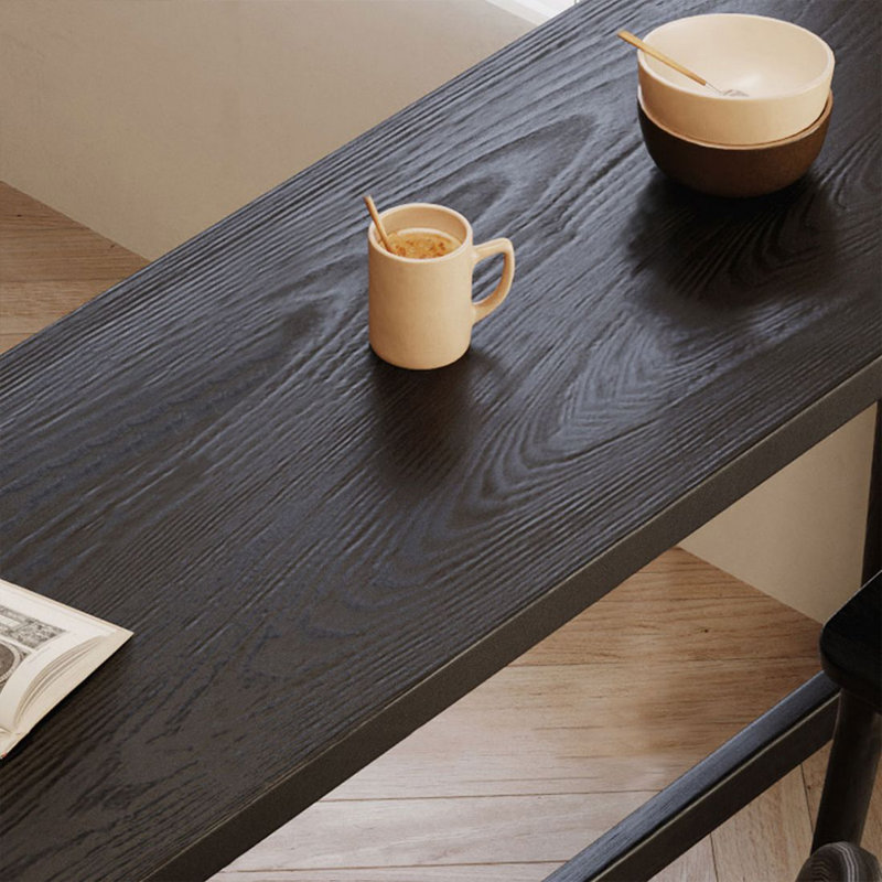 2-Person Black Straight Solid Wood Bar Table Sets