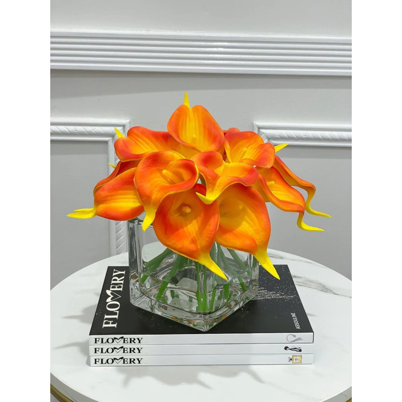 Orange Fall Real-Touch Calla Lily Arrangement