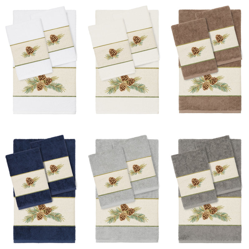 Ensemble de serviettes 100% coton turc 3 pièces, Bleu minuit