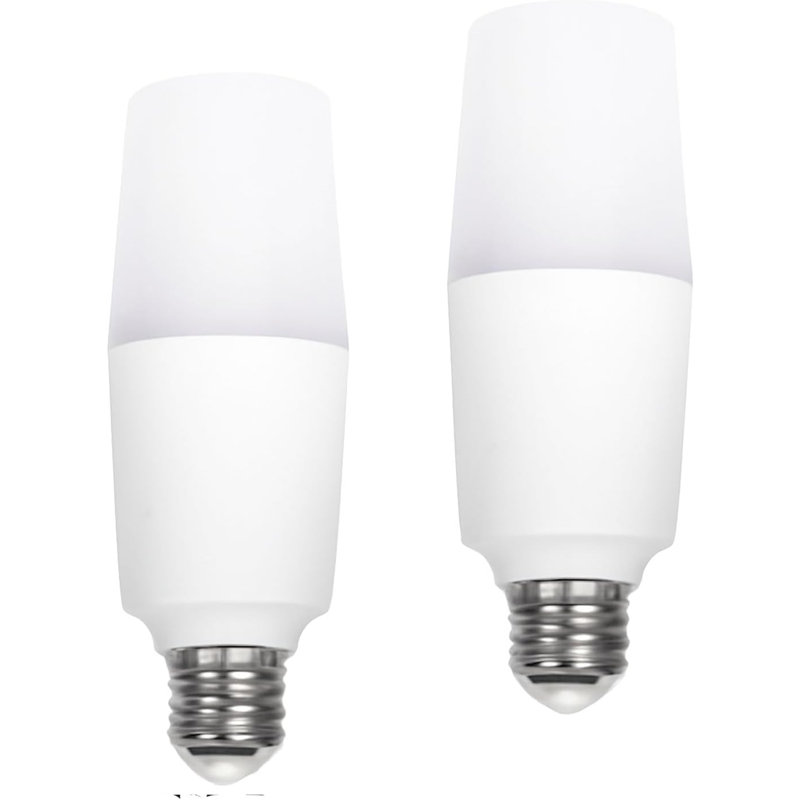 10W T37 Bright White LED Light Bulb Cylindrical Corn Bulb E27 Screw Base Candle Bulbs AC220V LED Daylight White 6500K Ultra Bright, Non Dimmable, Pack of 2