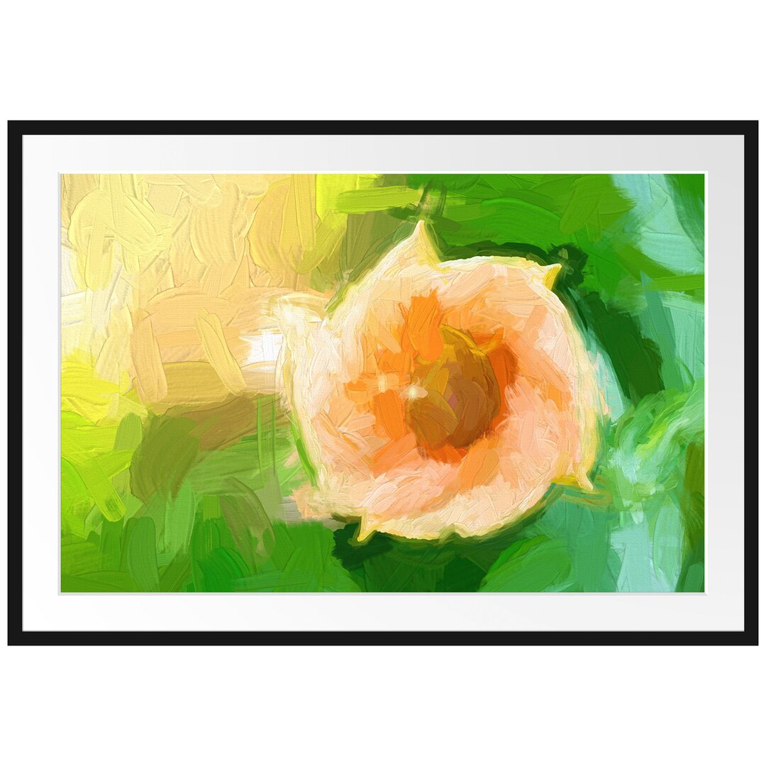 Gerahmtes Papierbild Blume im Sonnenlicht