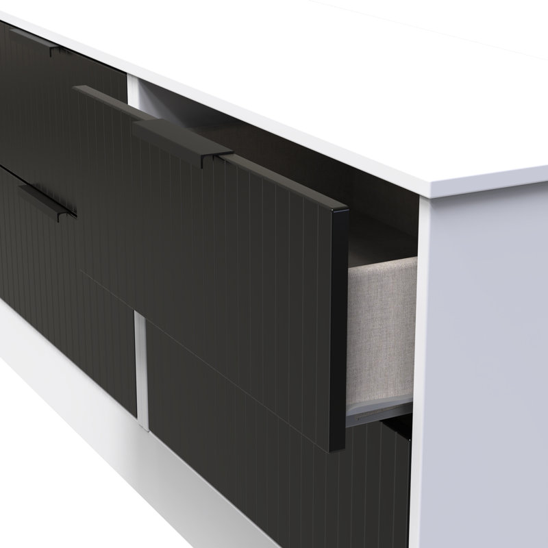 Berklie 4 Drawer Bed Box (Ready Assembled), Deep Black/White