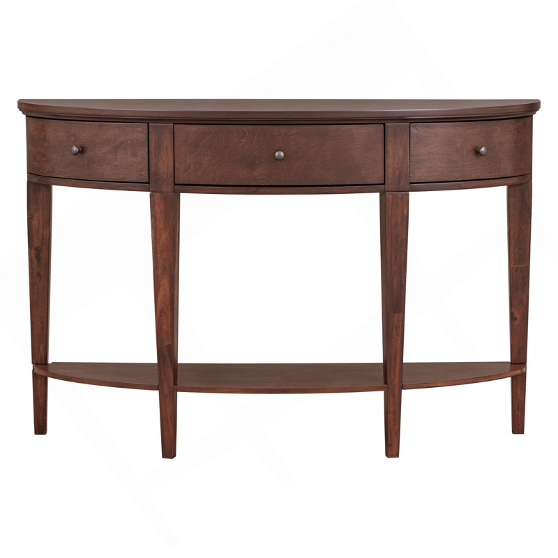 Table console moderne avec 3 tiroirs et 1 tablette pour le couloir, l'entrée et le salon, Espresso