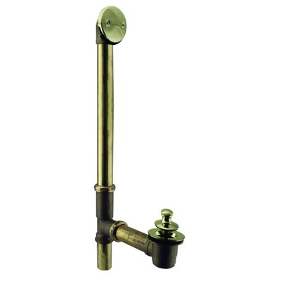 22-1/2"" 20 ga. Fully Finished Brass Pull & Close Bathtub Leg Drain Assembly with No-Hole Overflow -  Westbrass, D3264-20G-03