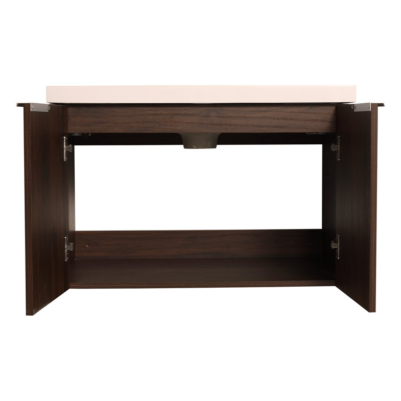 Meuble-lavabo 72 po avec évier, petites tablettes de rangement, armoire combinée 30 po et 12 po, Noyer de Californie