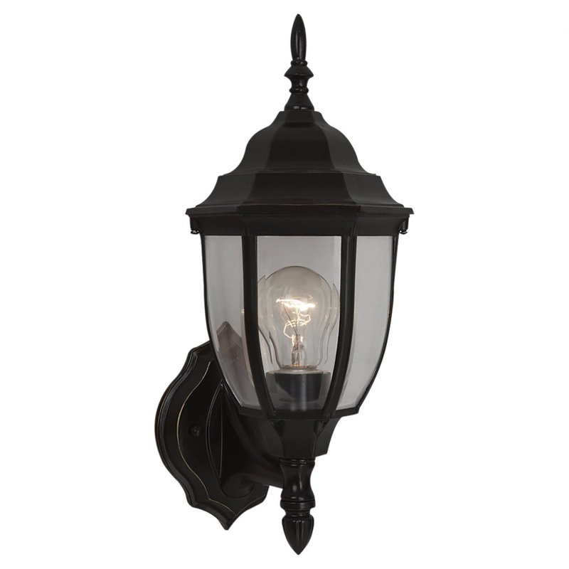 Bakersville One Light Outdoor Wall Lantern from Generation Lighting , Black, 100W A-19 Medium