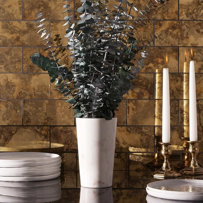 Vilna 3X6 Antique Polished Mirrored Glass Subway Tile