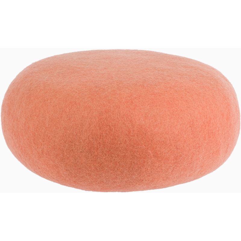 48cm Wide Round Solid Colour Pouffe Ottoman, Salmon