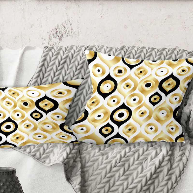 Coussin Golden Golden Deco Luxury Geometrics - Mid-Century, 16 po x 1 po