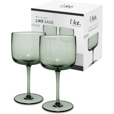 Villeroy & Boch Like Sage Wine/Water Glass Pair
