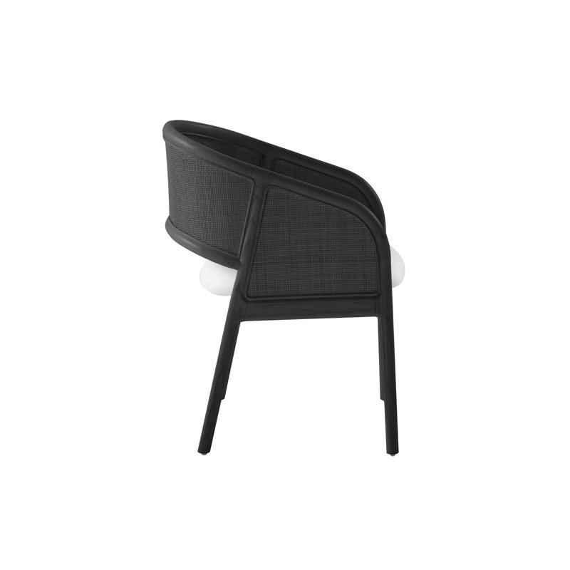 Chaise de baril en chêne Gasaway, Noir
