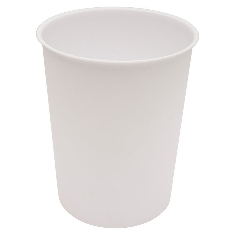 1.5 Gallon Compact Waste Paper Basket, White