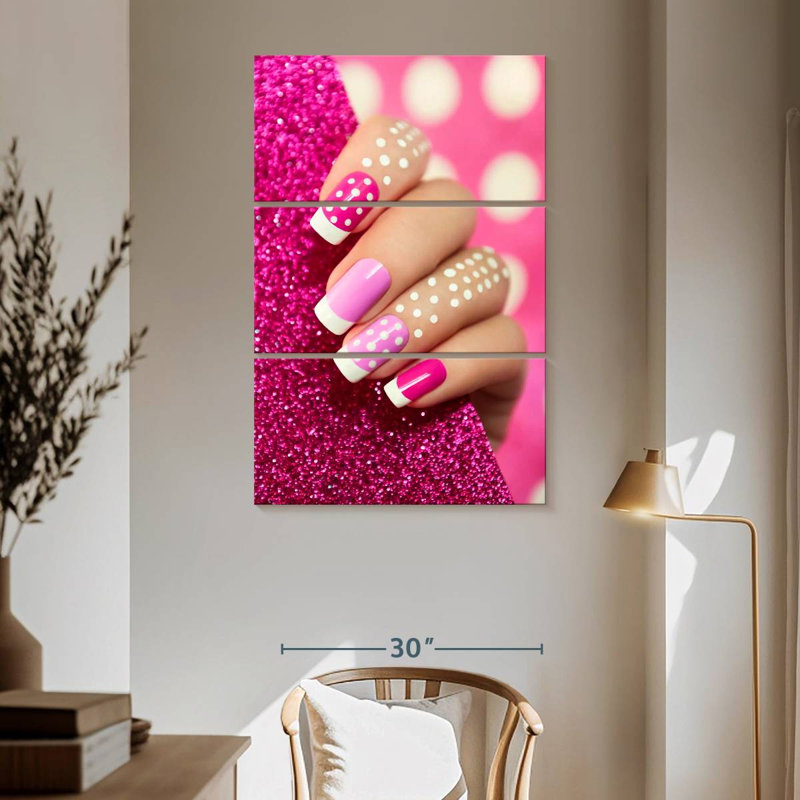 Shuttleworth Dotted Pink Nails, 65'' H x 42'' W