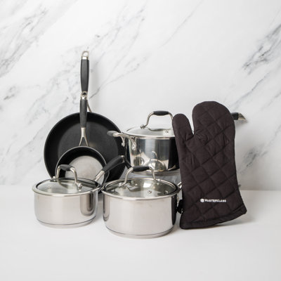 MasterClass 5 piece Pan Set with 1x Quilted Single Oven Glove