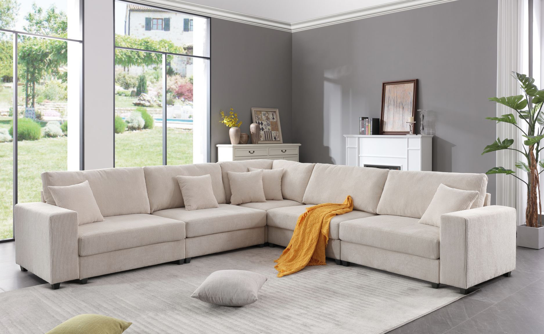 Hokku Designs Newell 108.5'' L Shaped Modular Sectional Sofa - Wayfair ...