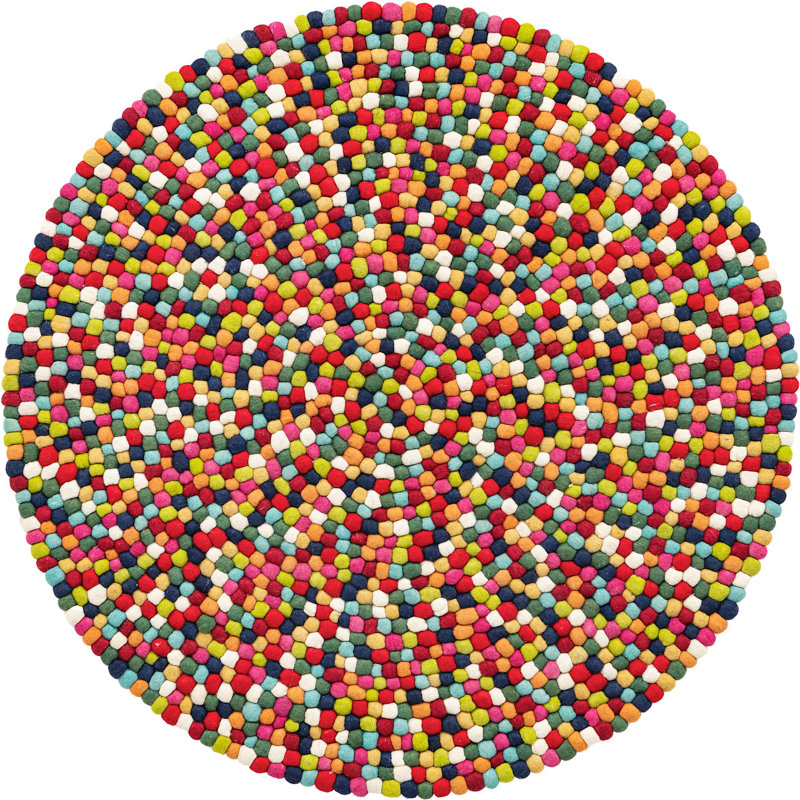 Wool Abstract Indoor Rug, Round 5'