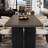 Black retro style simple rock plate dining table-105892728