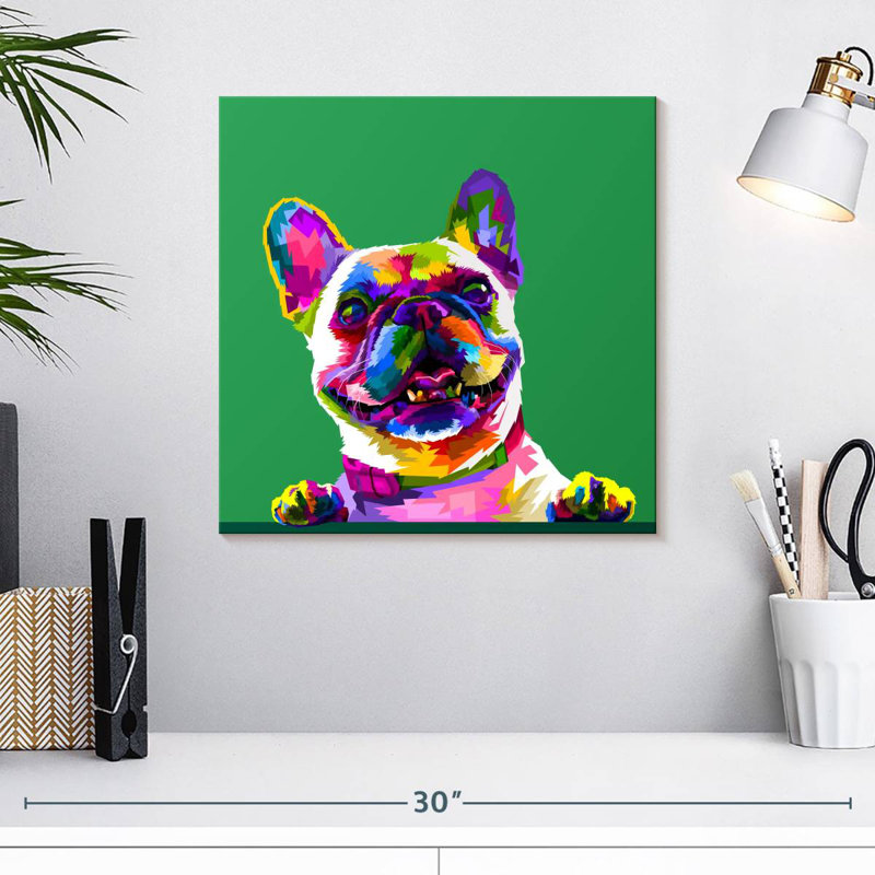 Brampt Abstract Bulldog, 16" H x 16" W