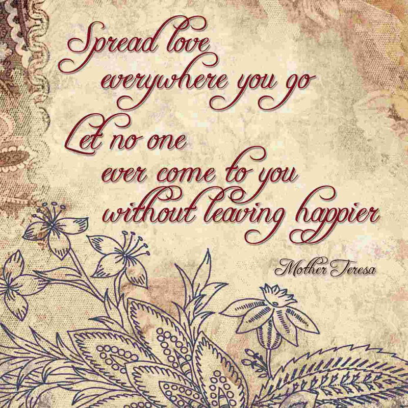 Spread Love Beige - reproduction sur toile tendue, H 12 po x l 12 po