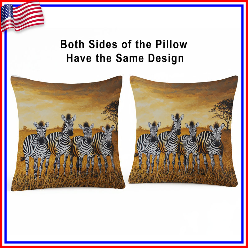 Coussin Zebra, 20 po x 20 po