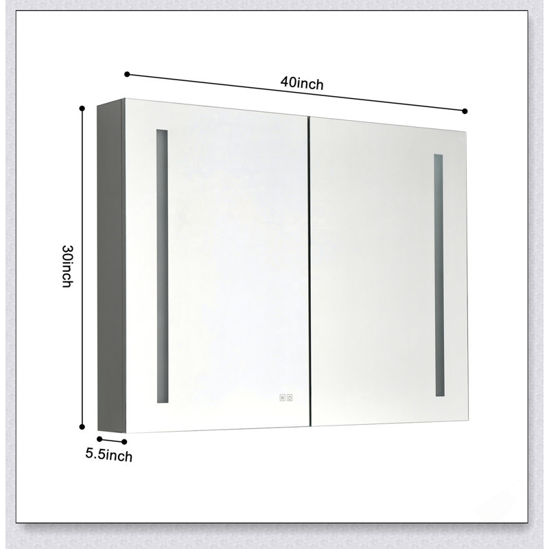 Armoire à pharmacie à miroir sans cadre de 24 po x l 36 po avec bords biseautés et rangement intégré, parfaite pour les salles de bain modernes.