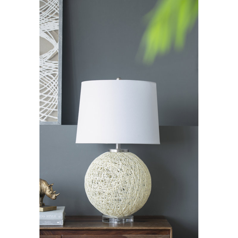 D16.1''xH26'' Table Lamp with Beige Paper Base