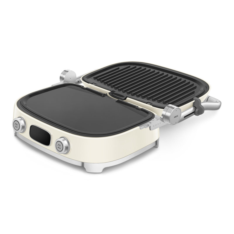50's Retro Style Aesthetic Multi-use Grill in Black, Cream
